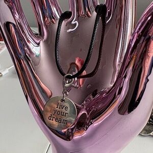 Hand Crafted Live Your Dream Silver Pendant Necklace